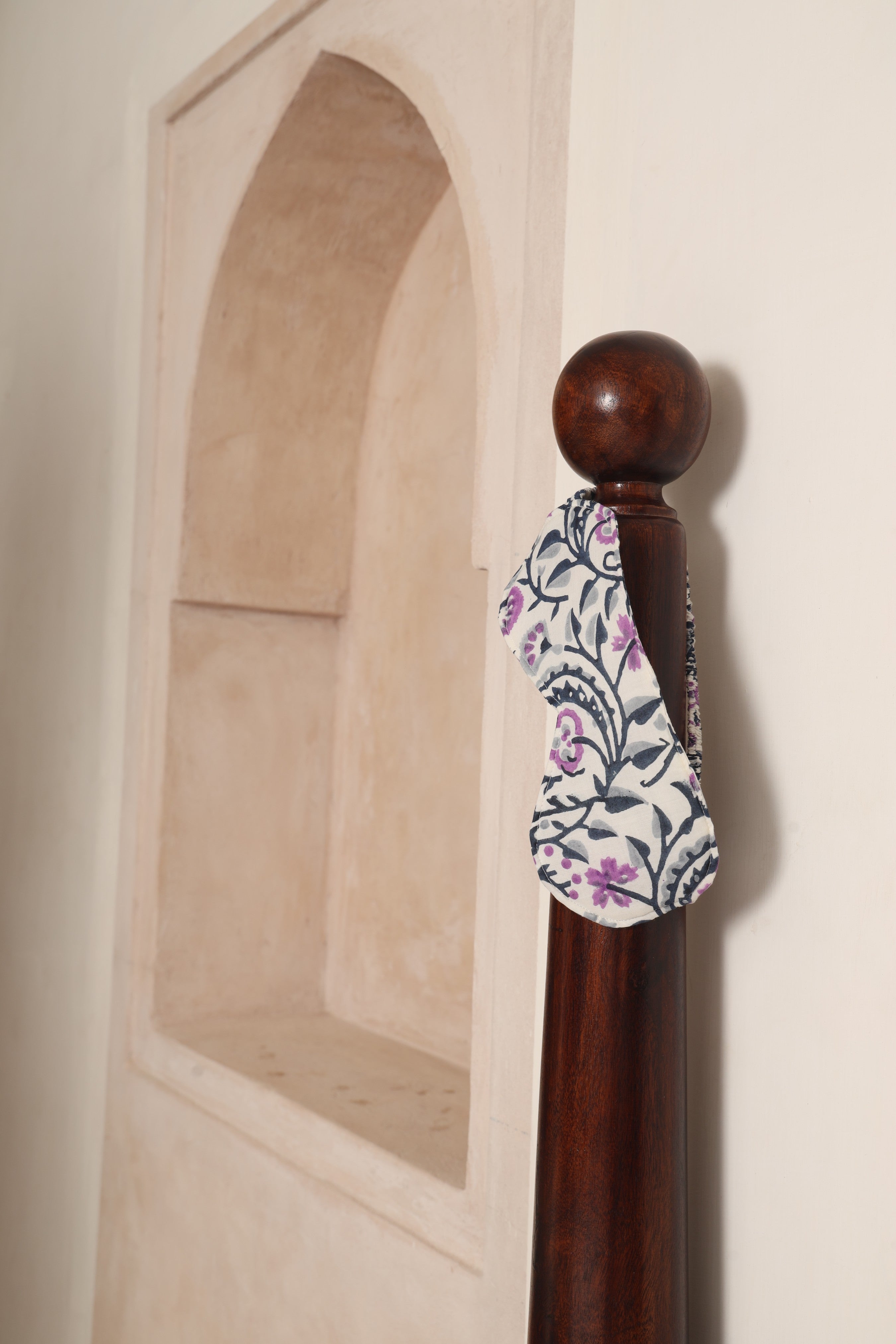 Lavender Vine Handblock Eye Mask for Restful Sleep