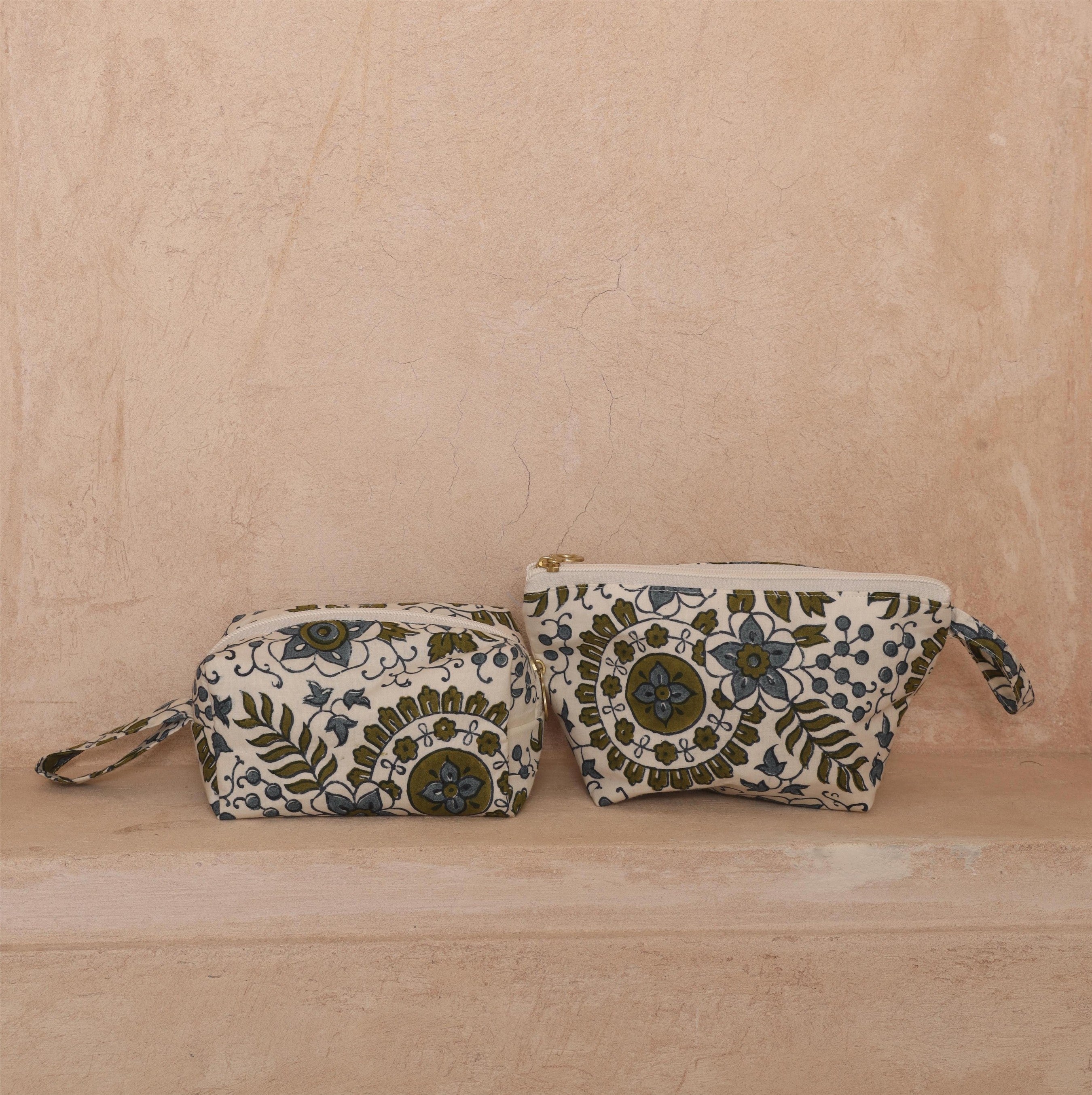 Handblock Quilted Cotton Pouch Set – The Only Organiser You’ll Ever Need