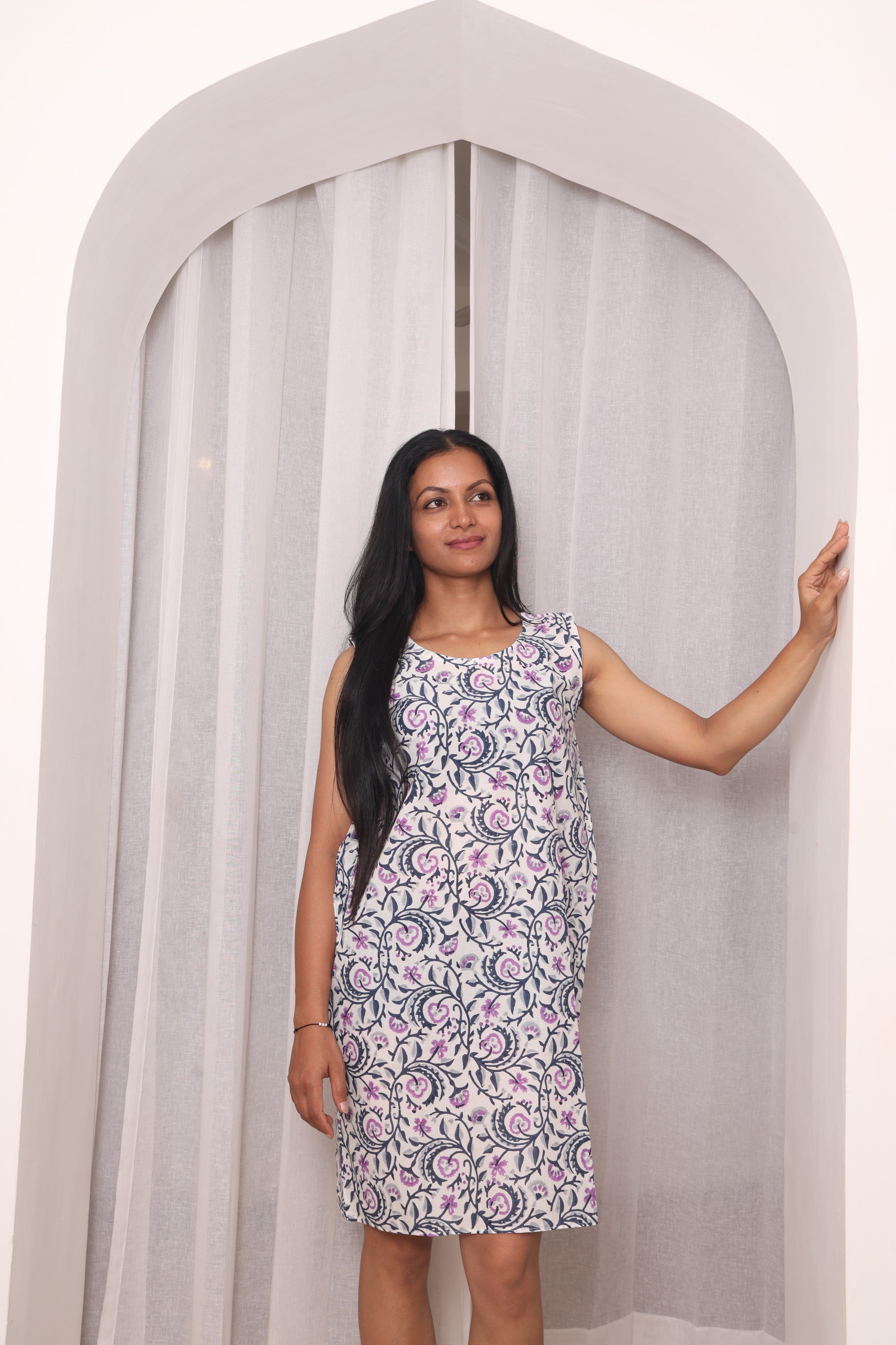 Summer Cotton Camisole Nightdress for Women – Ivory Vine – My Store