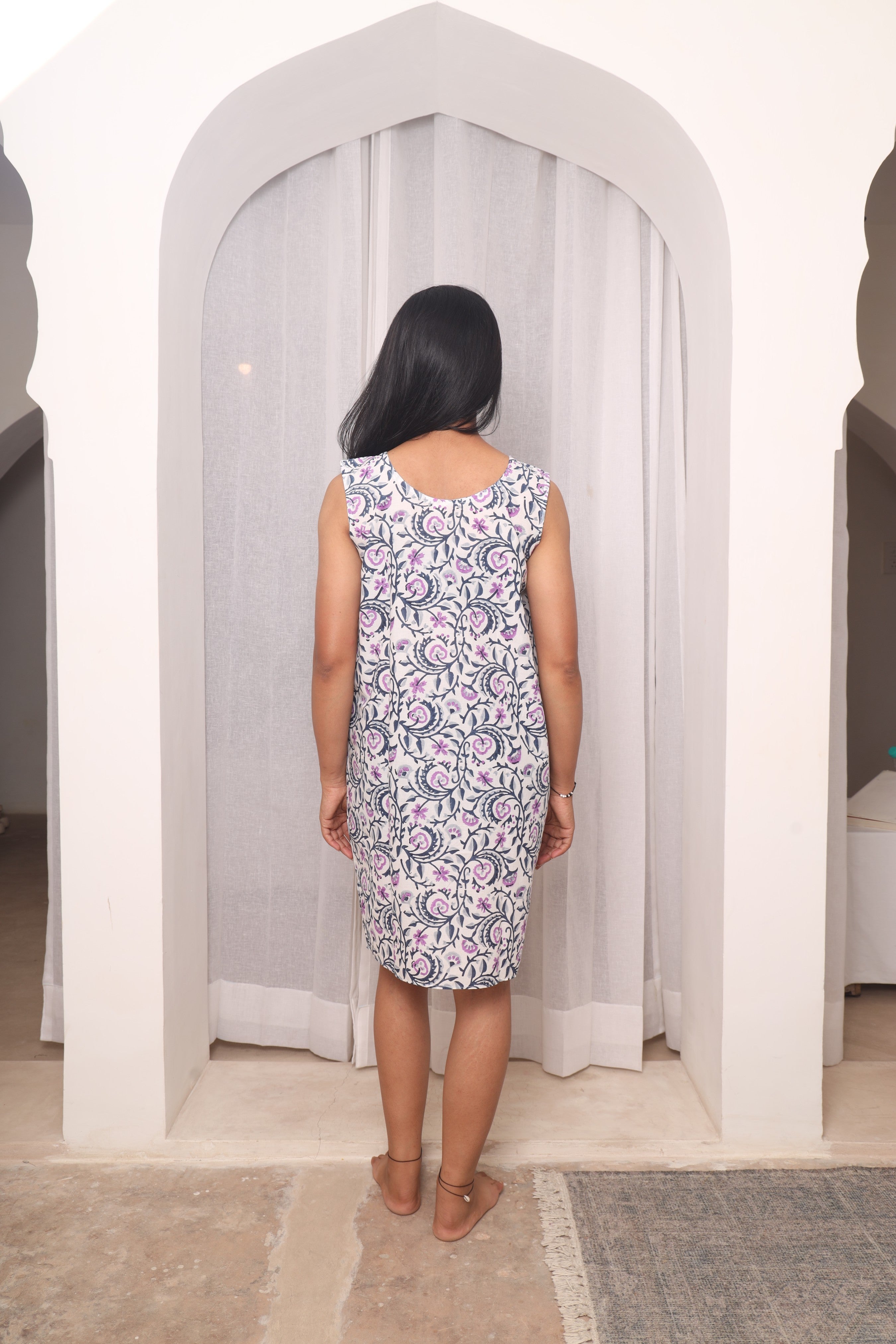 Summer Cotton Camisole Nightdress for Women – Ivory Vine
